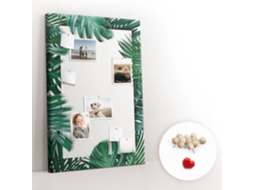 Lousa De Cortiça Moldura De Monstera Para A Sala De Estar Espelharte (80x120 Cm)