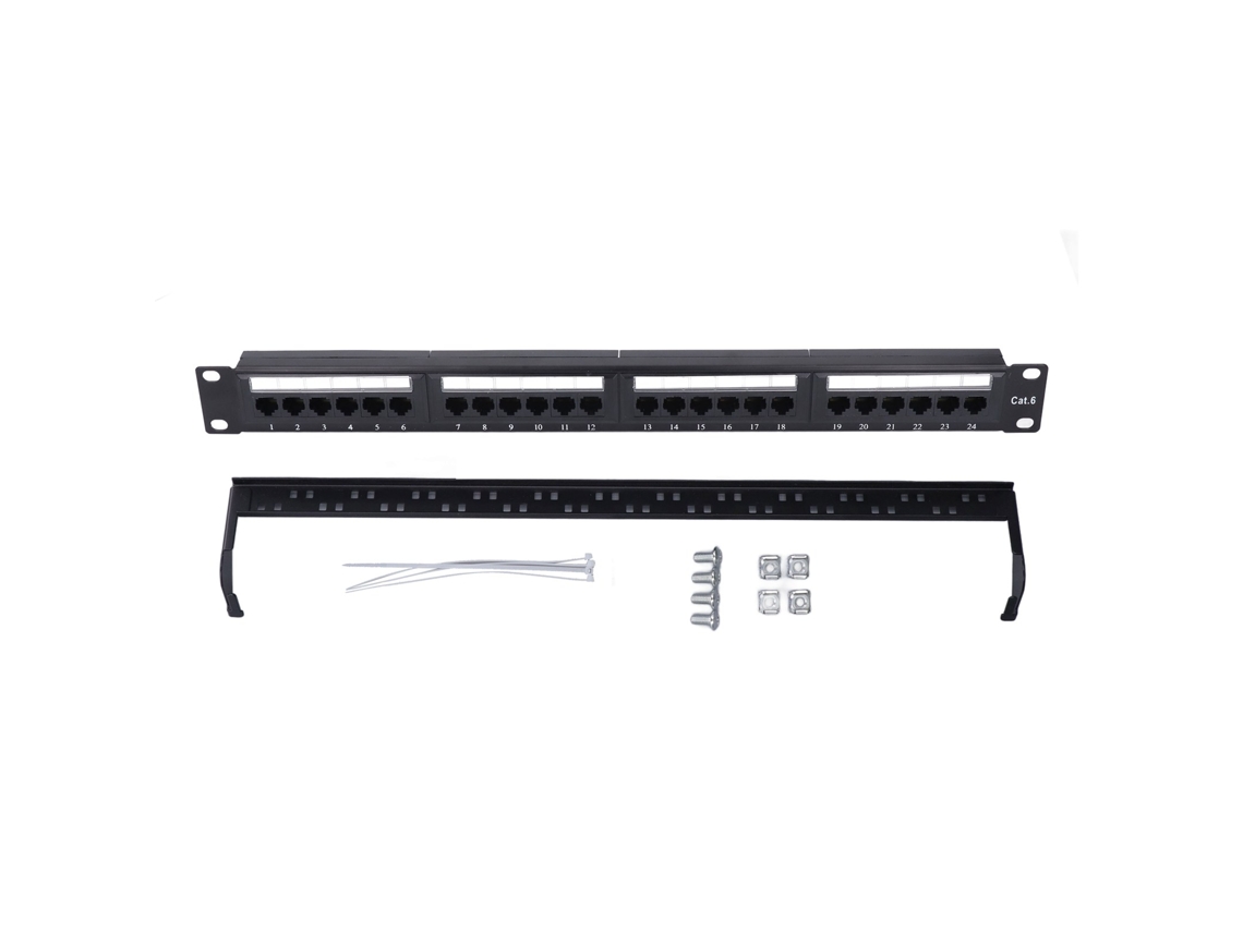 Painel De Patch Cat6 24 Portas Rj45 Para Switch Ethernet Gigabit Com Alta Compatibilidade