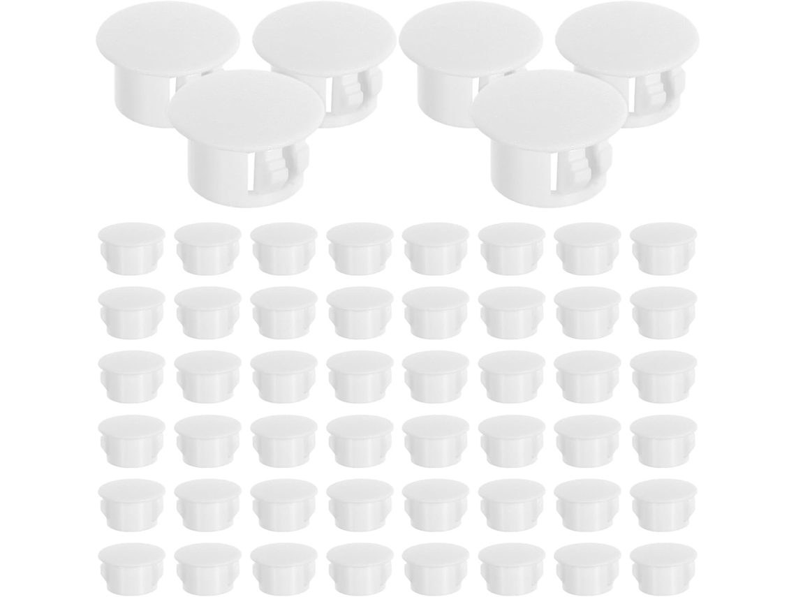 Conjunto De 100-tampas Decorativas Com Trava Para Orifícios Armário, Brancas