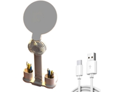 Relógio Com Luz Led, Visor Redondo, Ventilador E Indicador De