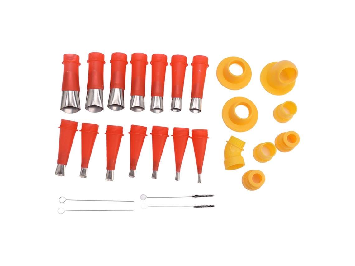 Conjunto de Bicos de Cola em Aço Inoxidável (22 peças, fabricados em aço inoxidável)