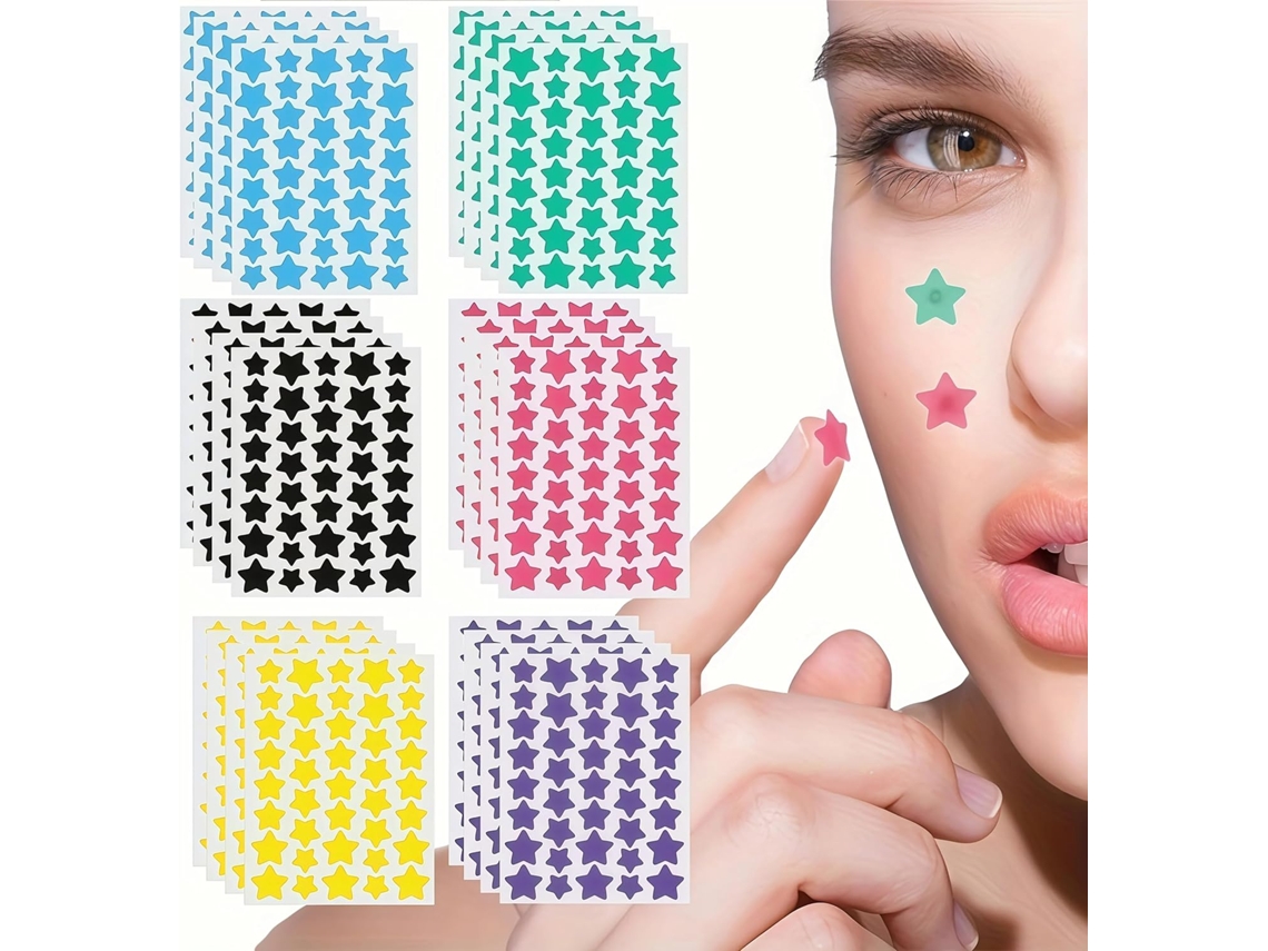 240 Adesivos Hidrocolóides Para Borbulhas - Estrelas Fofas, Coloridas E Brilhantes - Adesivo Facial Anti-manchas E Acne - Sem Fragrância, Adequado Par