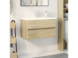 Vidaxl 2 Pcs Conj. Móveis De Wc Cerâmica E Derivados De Madeira