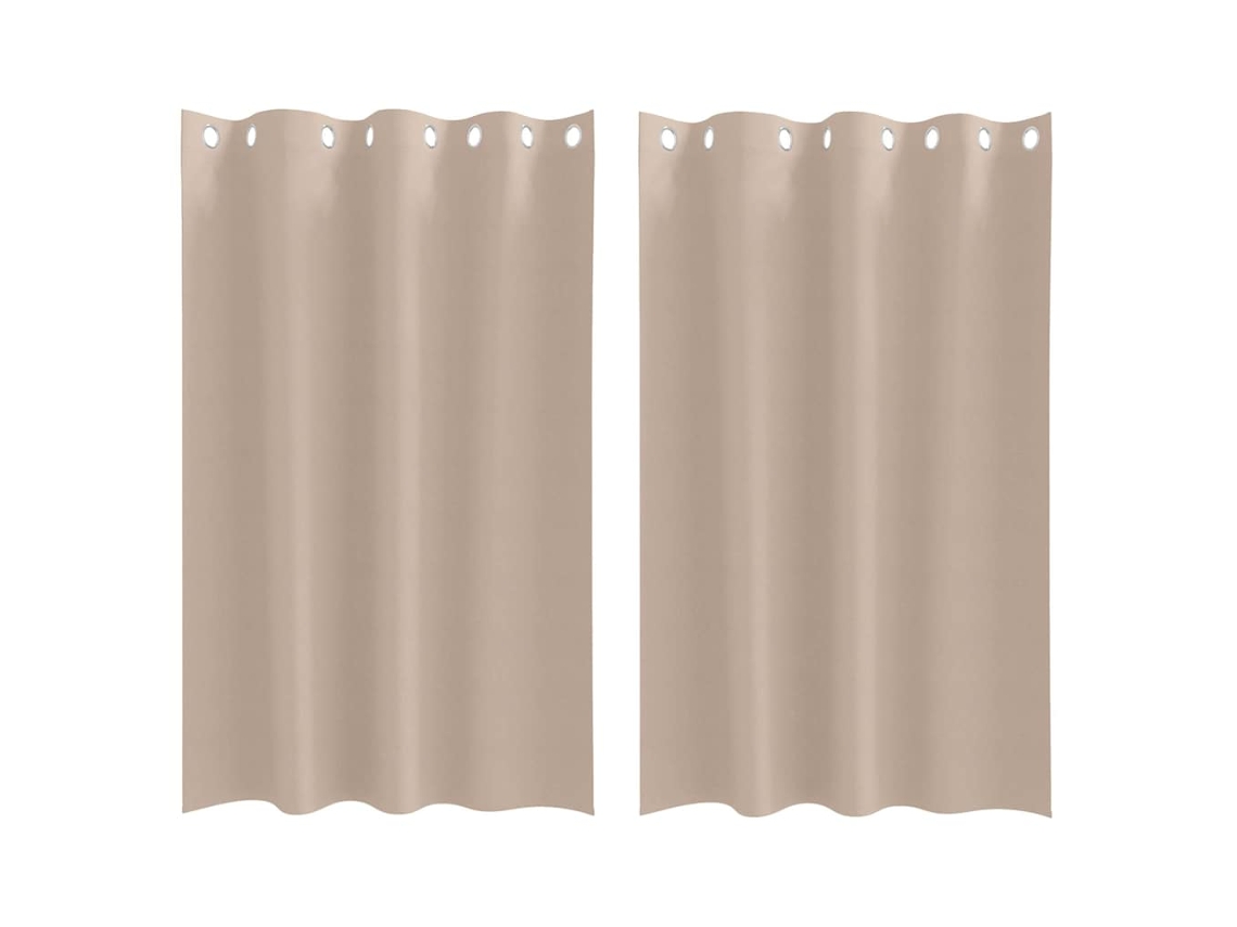 Conjunto 2 Cortinas Opacas Vidaxl Castanho-acinzentado Poliéster (175 X 140 Cm)