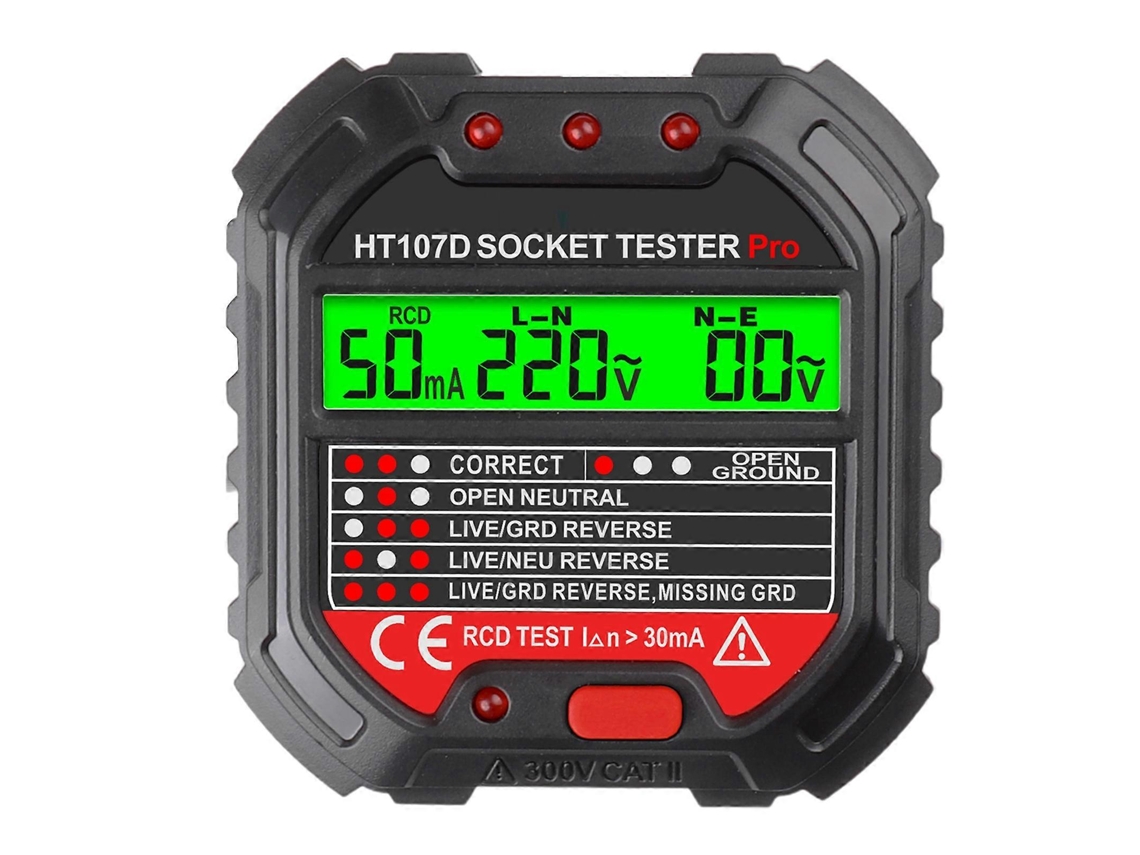 Ht107d Display Lcd Medição Rápida Plug And Play Testador De Tomada Led Detector De Saída Para Laboratório Olysi Shop