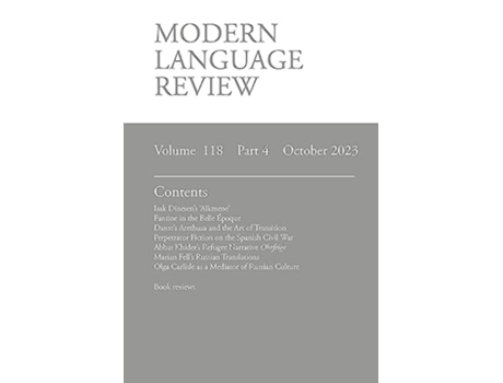 Livro Modern Language Review October 2023 de Lucy O'Meara (Inglês)