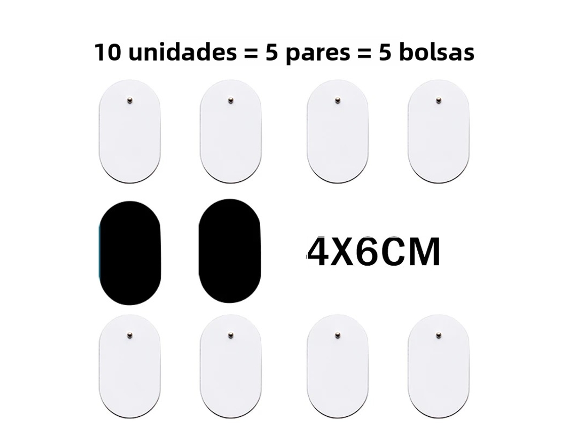 (4x6cm X 10 Unidades) Adesivo De Gel Autoadesivo Para Terapia De Massagem Por Pulso Tens
