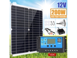 Kit de Painel Solar 200W 12V Módulo Solar Monocristalino Flexível para Rv Barco Barraca Carro Tipo 40A MIOLOE