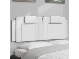 Vidaxl Almofadão De Cabeceira Viana 152 Cm Couro Artificial Branco