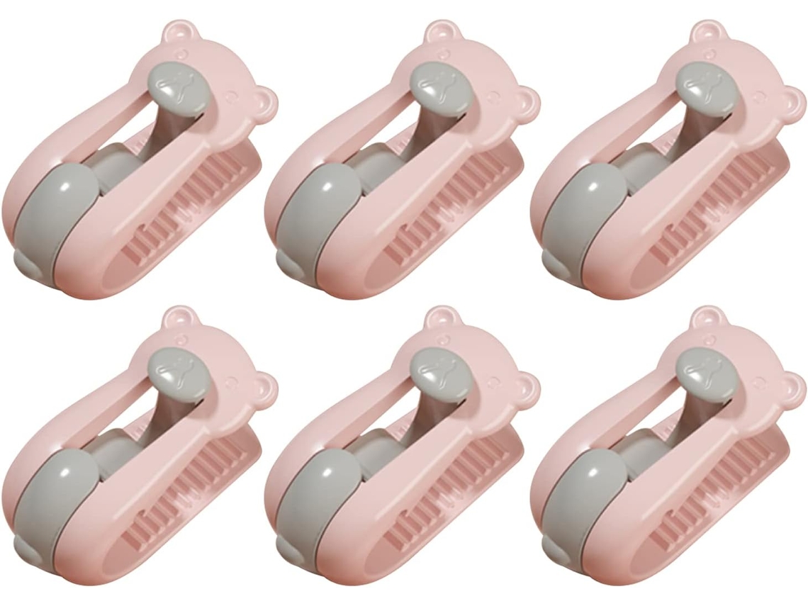 Alfinetes Capa Edredom, 6 Alfinetes Antiderrapantes, Suporte para Lençol Edredom em Formato Urso Rosa, Tamanho