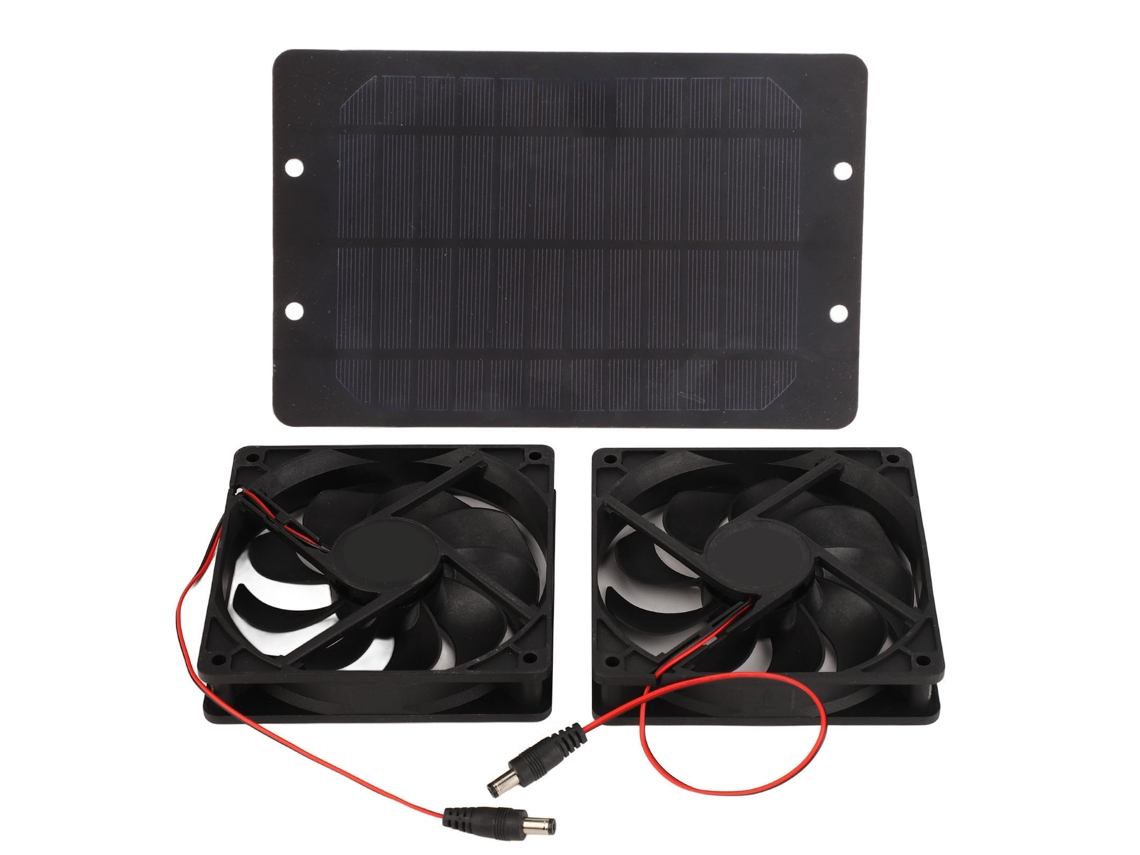 Ventilador Solar Duplo 10w 12v 2a Portátil Jardim Galinha Caravana