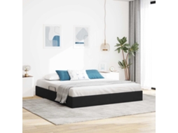 Vidaxl Estrutura De Cama Ottoman Preto 180 X 200 Cm Veludo