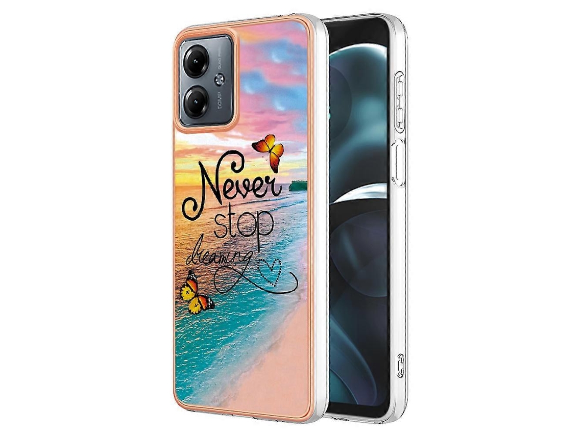 Capa Para Celular Motorola Moto G14 Em Tpu Com Revestimento Eletrolítico Imd