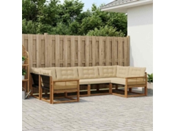 Vidaxl Conjunto De Sofás Para Exterior 6 Unid. Natural E Bege