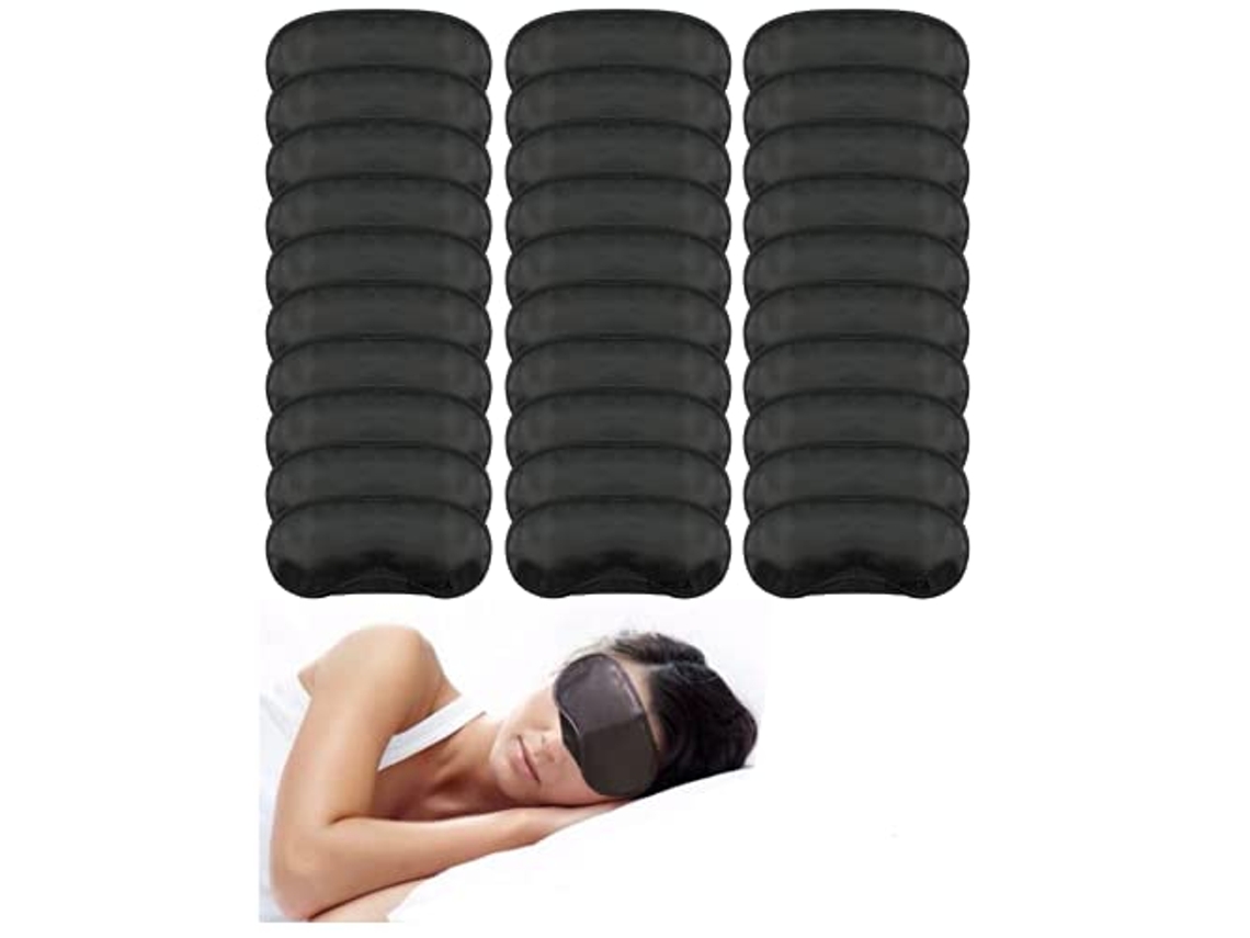 Máscara de Dormir para Festa com Almofada Nasal e Alça Ajustável para Mulheres, Homens e Crianças, 4 Camadas, Preta AQUAFORGE (pacote com 30)