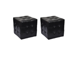 Bancos Em Cubo 2 Pcs Preto
