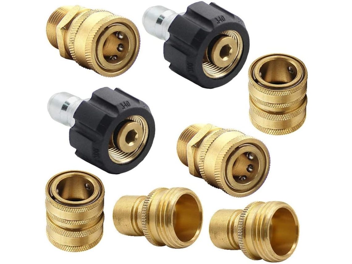 Conjunto De Adaptadores Para Lavadora De Pressão, Kit De Conexão Rápida, M22 Giratório Para 3/8" E 3/4" Para Liberação Rápida