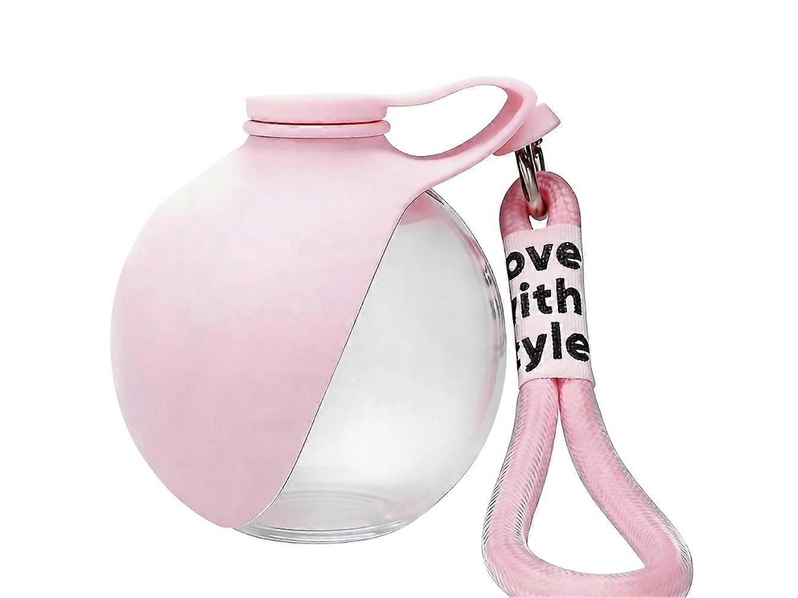 Garrafa Portátil Com Dispensador De Água, Capacidade 285 Ml, Em Silicone, À Prova De Vazamentos, Acabamento Rosa