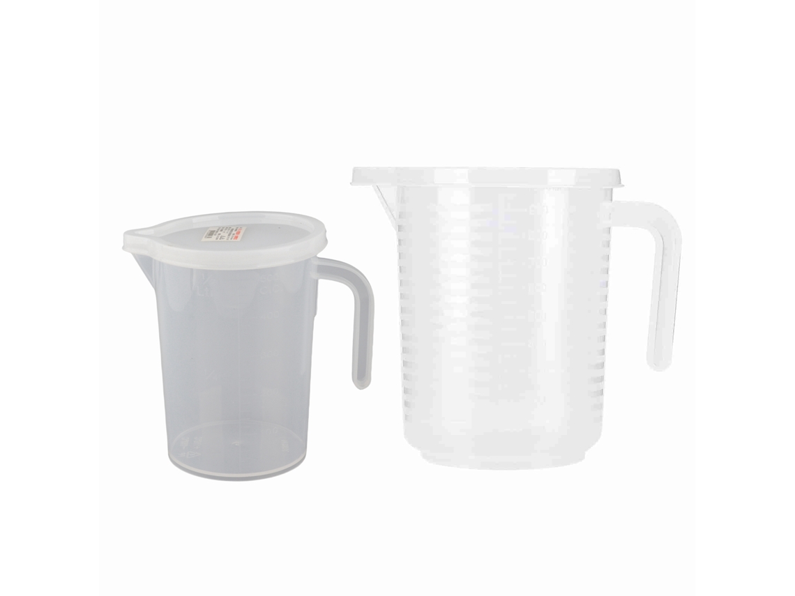 Xícaras De Medição Plástico Transparente 500ml Com Tampa