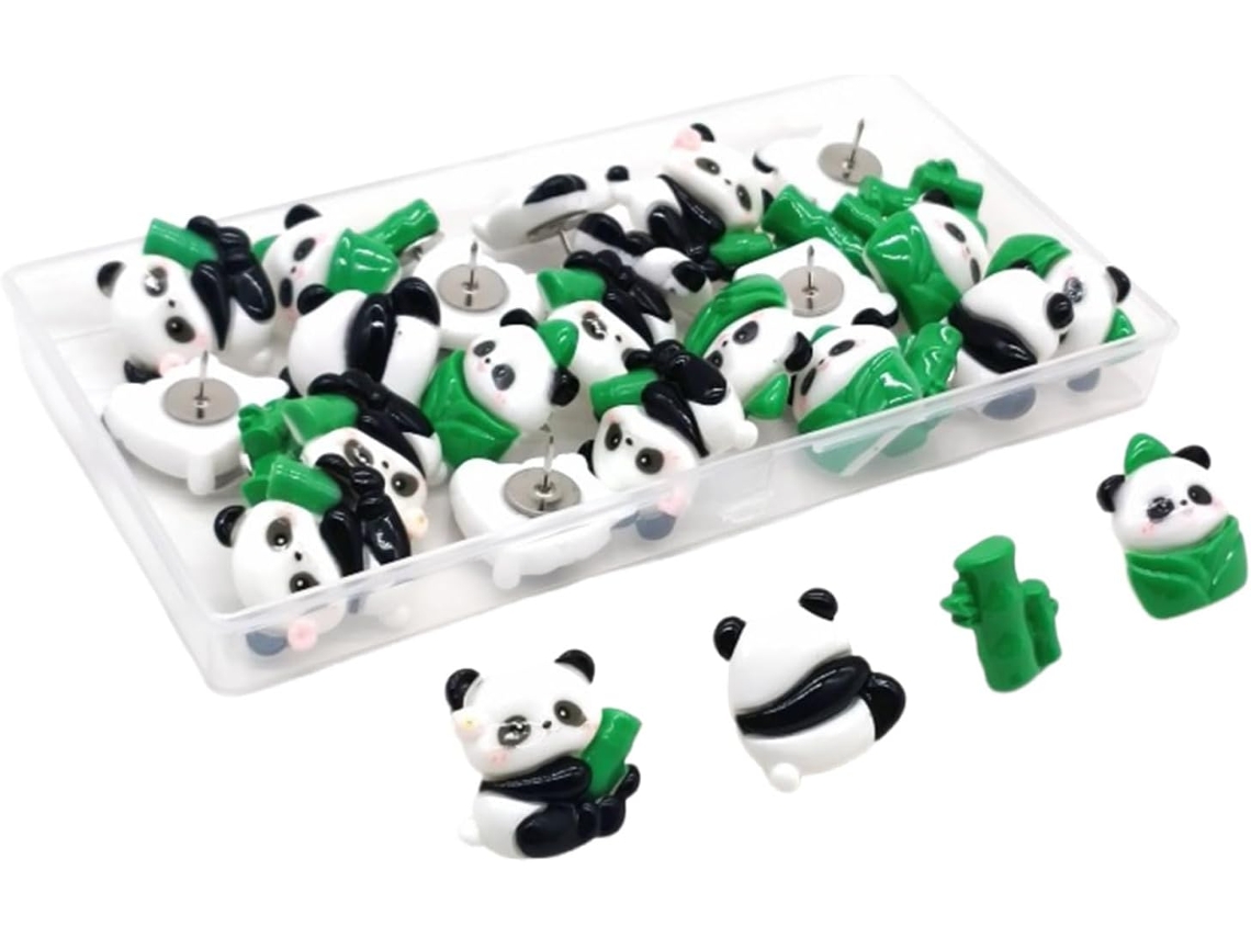 Conjunto De 20 30 Tachinhas Decorativas Em Formato Panda, Ideais Para Quadro De Cortiça, Com Estojo E Tachinhas Para