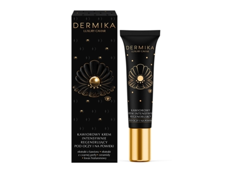 Dermika Luxury Eye and Eyelid Cream com Caviar, Ação Regeneradora, 15ml.