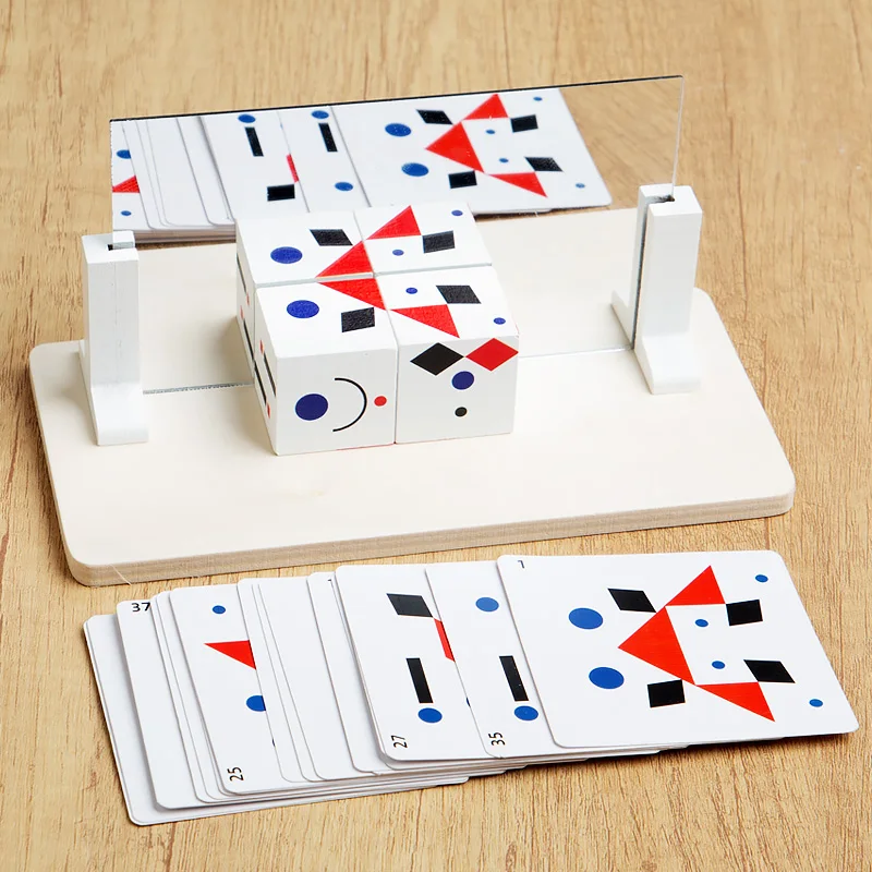 Puzzle De Espelho 3d Para Crianças, Formação De Pensamento Lógico Montessori Percepção Espacial (cartão Incluído)