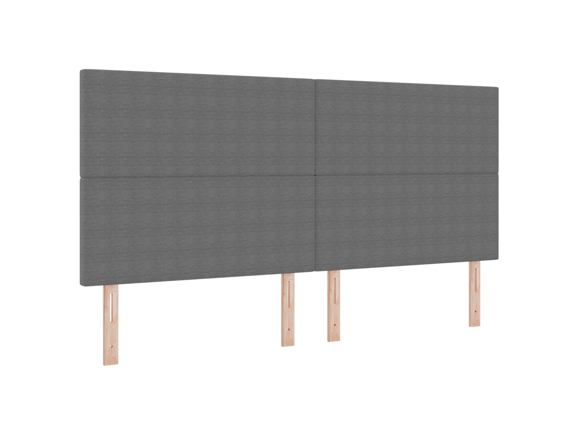 Conjunto 1 Cabeceira Estofada Vidaxl Cinzento-claro Cordão (200 Cm)