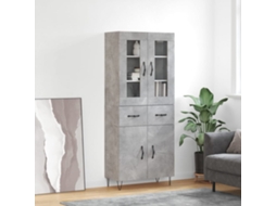 Vidaxl Armário Alto 69,5x34x180 Cm Derivados De Madeira Cinza Cimento
