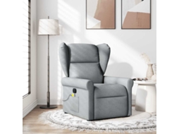 Vidaxl Poltrona De Massagens Reclinável Tecido Cinzento-claro