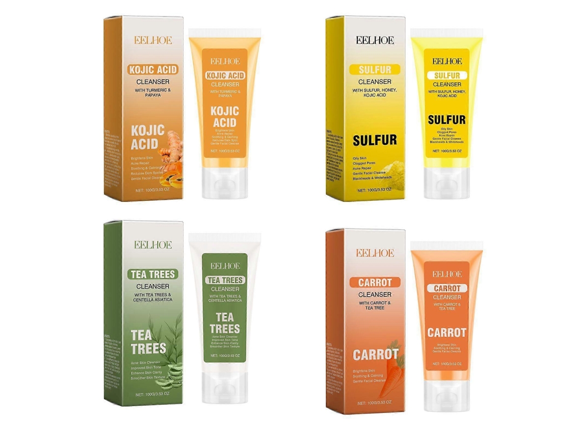 Kit De Limpeza Facial Com 3 Produtos: Esfoliante, Controle De Oleosidade, Clareador E Firmador Da Pele