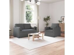Vidaxl Conjunto De Sofás 2 Pcs Cinza Escuro 139 X 78 X 80 Cm Tecido