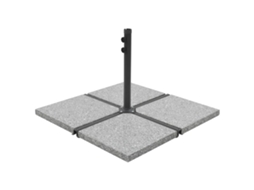 Vidaxl Placas Peso Guarda-sol Quadradas 4 Pcs Granito 100 Kg Cinzento