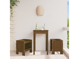Bancos De Jardim 2 Pcs 40x36x45 Cm Pinho Maciço Castanho Mel Dkd Home Decor