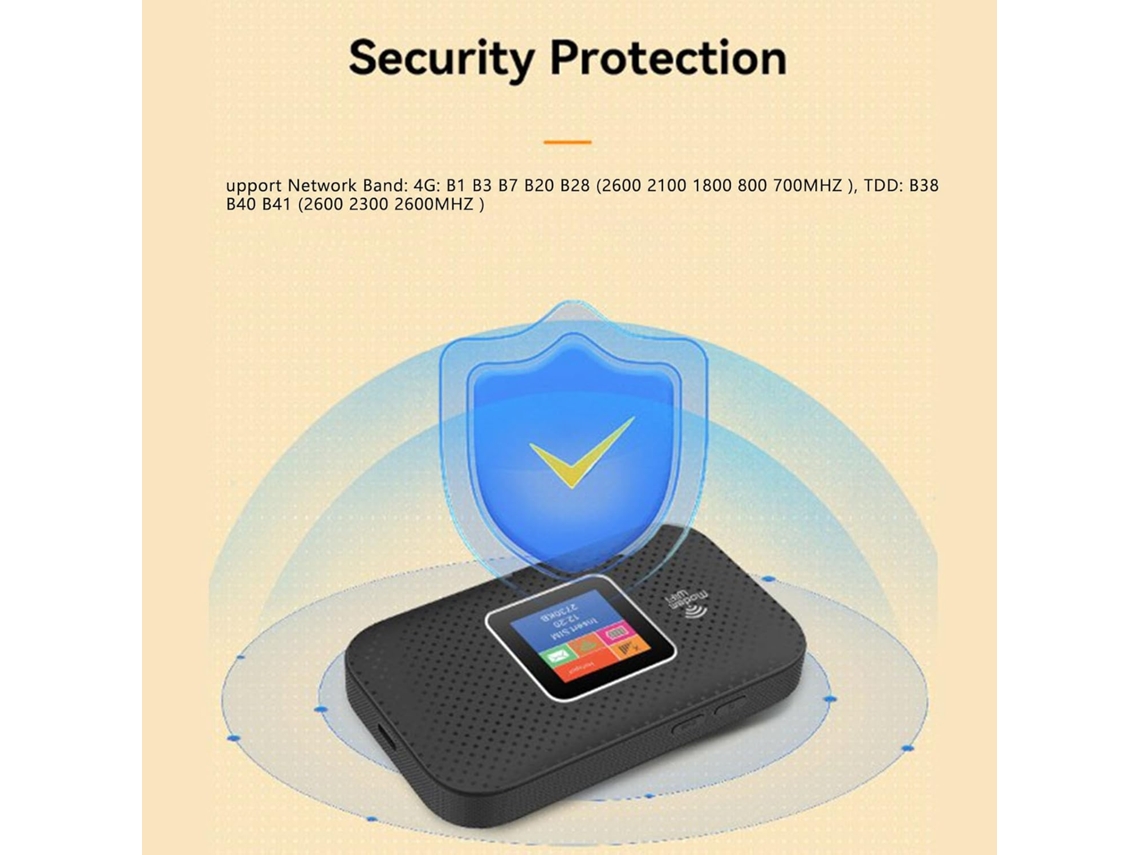 Roteador 4g Portátil com Slot para Cartão Sim, Tela Colorida, Aceita SFUSHOS