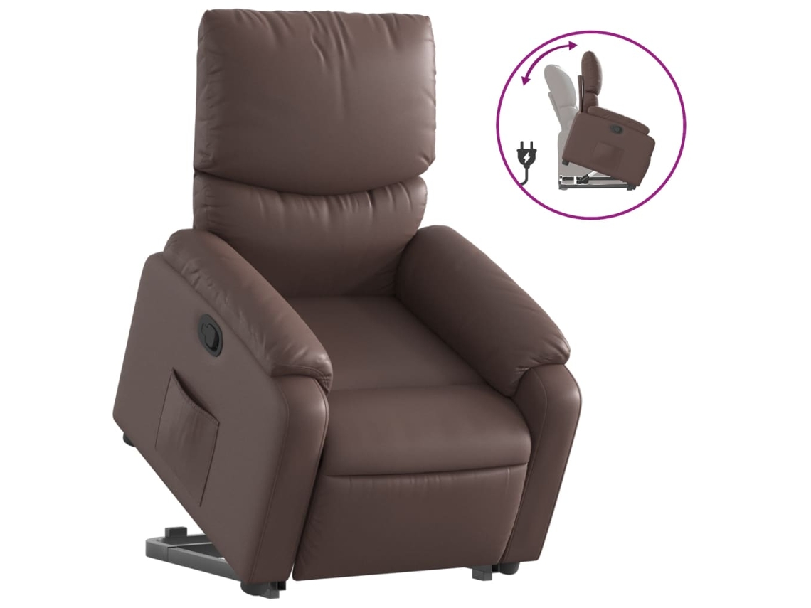 Stand Up Recliner Chair, Stand Up Recliner Chairs Vidaxl Marrom Couro Artificial