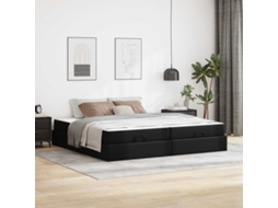 Vidaxl Estrutura De Cama Com Colchão Outros 2 Unid. Preto Pvc
