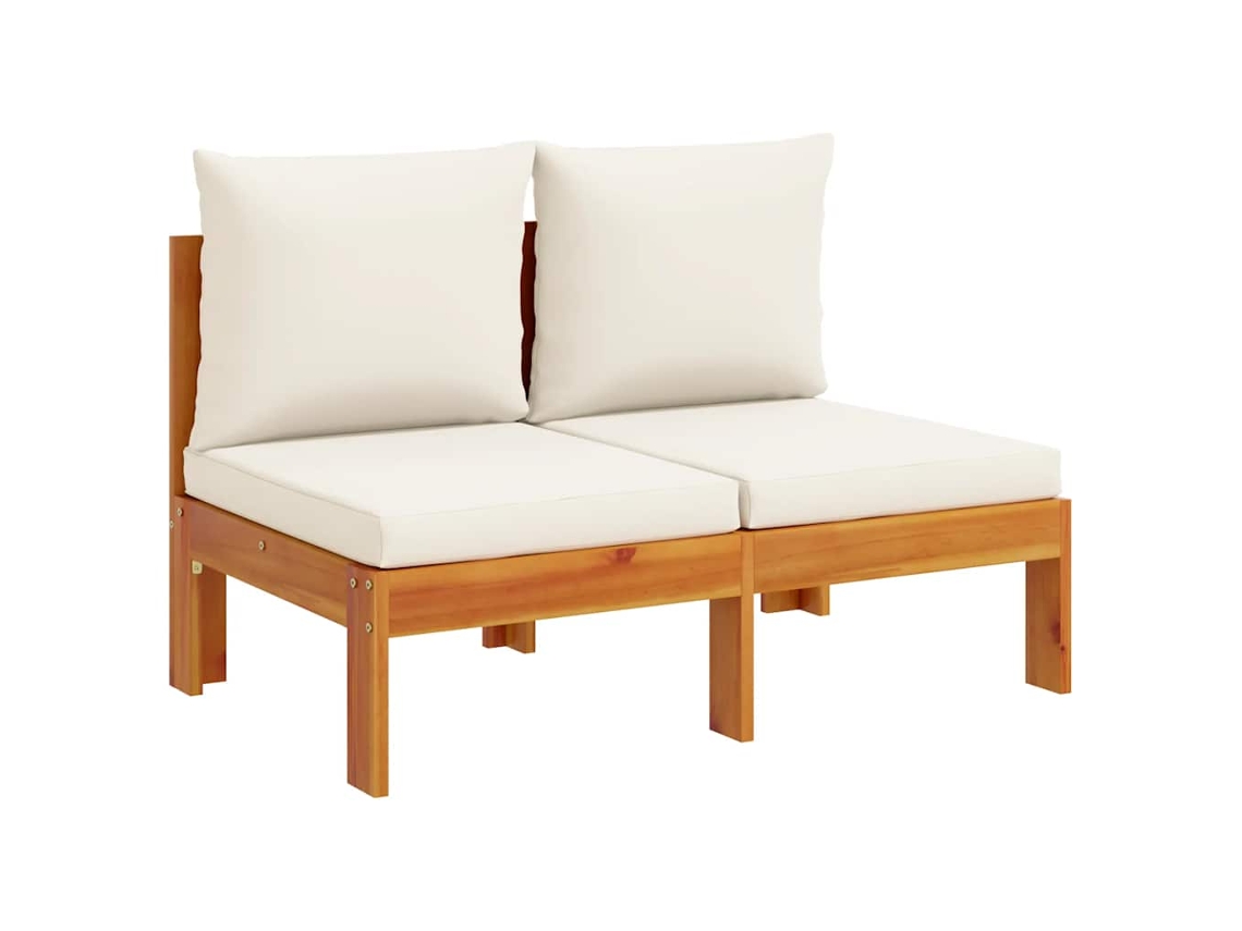 Maison Exclusive - Sofá 2 Lug. Jardim S/ Apoio Braços C/ Almofadões Acácia Maciça