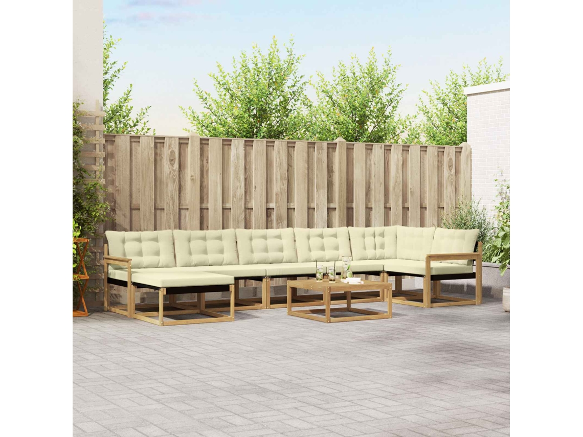 Vidaxl Conjunto De Sofás Para Exterior 8 Unid. Branco E Creme