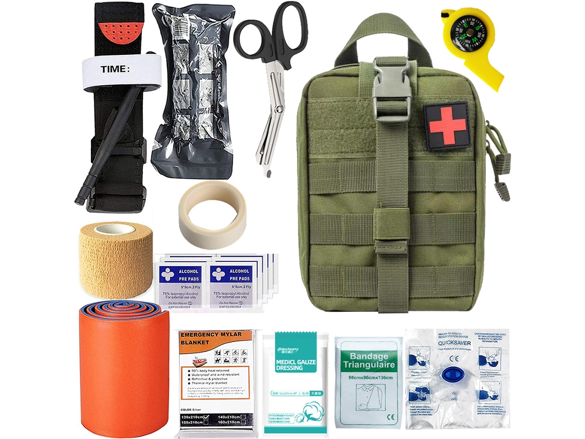 Kit De Emergência Multifuncional Para Acampamento Ao Ar Livre, Equipamento De Sobrevivência, Kit De Primeiros Socorros Tático Cuich (verde)