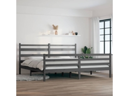 Vidaxl Estrutura De Cama 200x200 Cm Pinho Maciço Cinzento