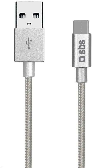 Cabo SBS Metal (USB - USB-C - 1.5m - Prateado)