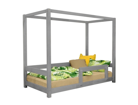 Cama Cabana Infantil Bunky 120 X 190 Cinzento BENLEMI