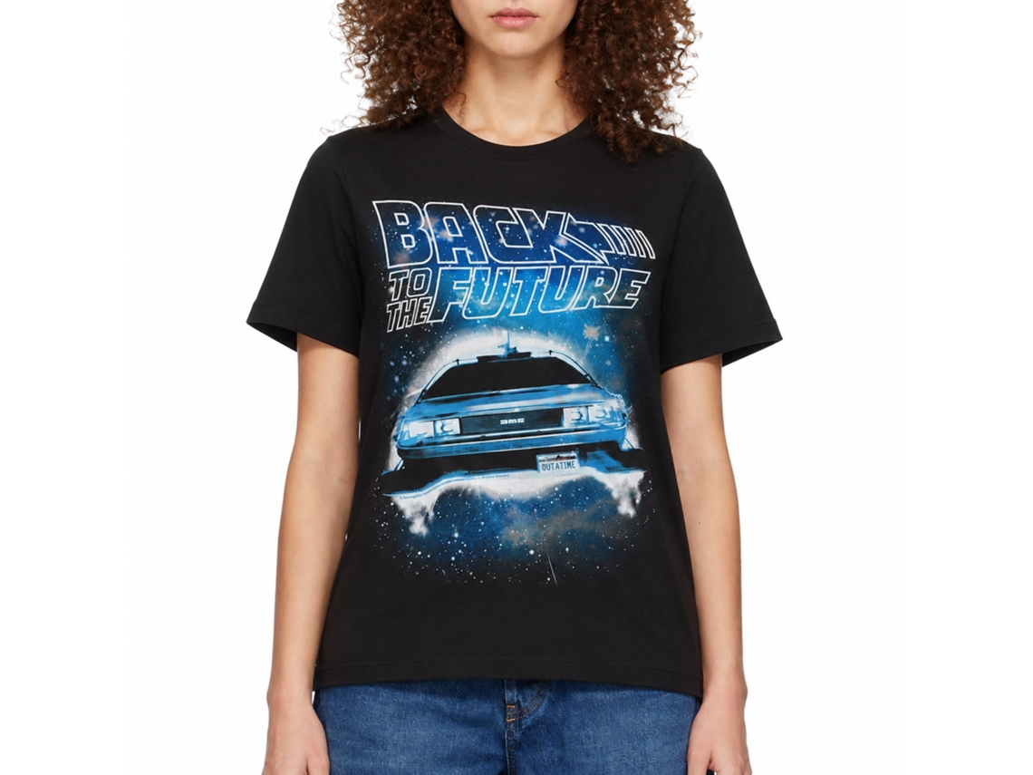 Rockinstone Back To The Future Movie Spacecar Black Adult T-shirt Size:xxl