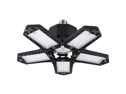 Lâmpada Led Garagem 137led 5 Folhas 80w E27/e26 Preta
