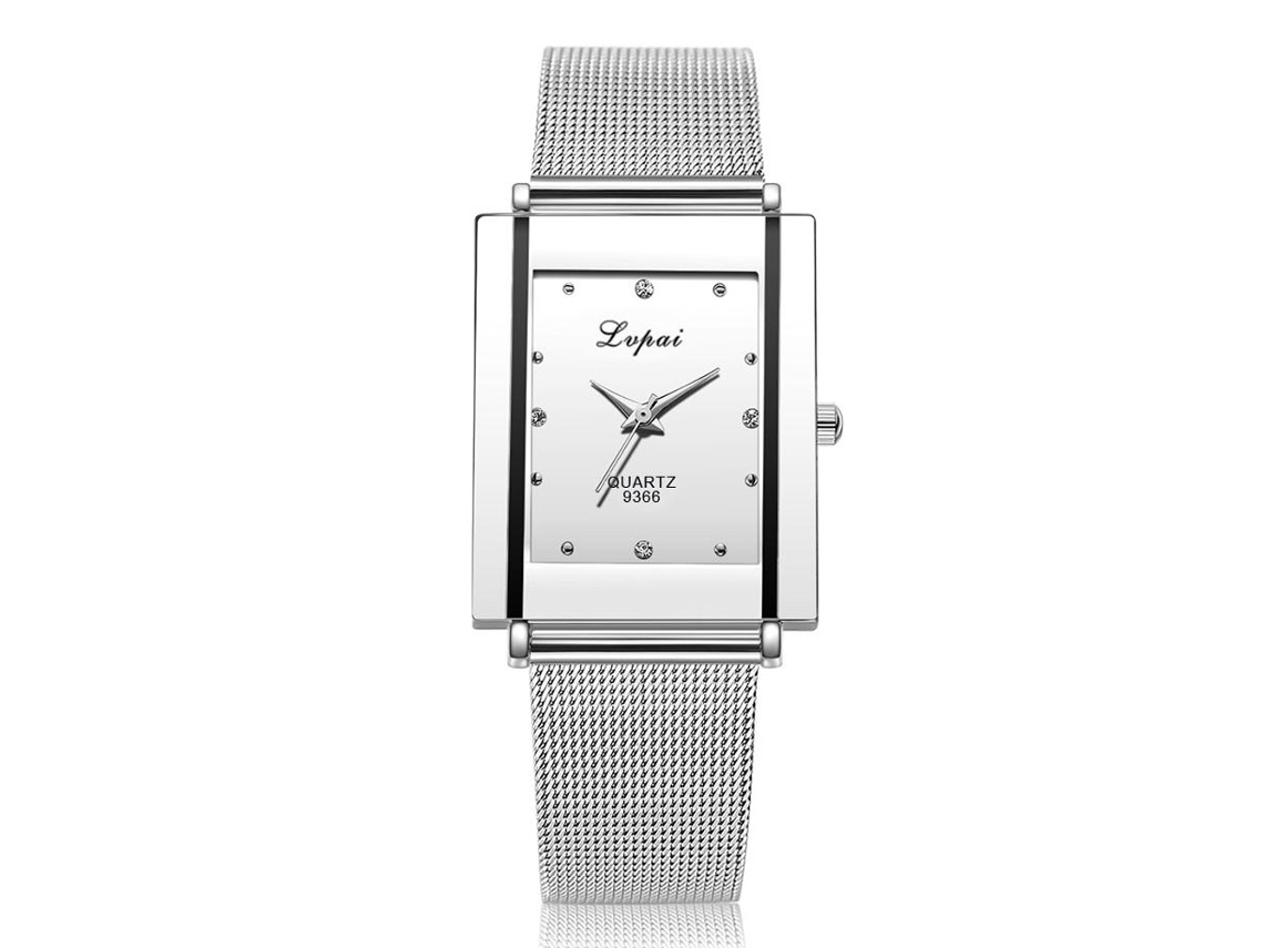Reloj Hombre Lvpai De Cuarzo Con Correa De Aleación Dial Rectangular Blanco Analógico