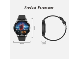 Smartwatch com chamadas Bluetooth, reprodução de música, alertas e monitor de ECG, preto, Bestvite
