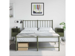 Vidaxl Mesas De Cabeceira 2 Pcs 36x39x60,5 Cm Aço Verde Azeitona