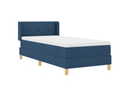 Conjunto 1 Cama Box Vidaxl Azul Tecido (200 X 100 Cm)