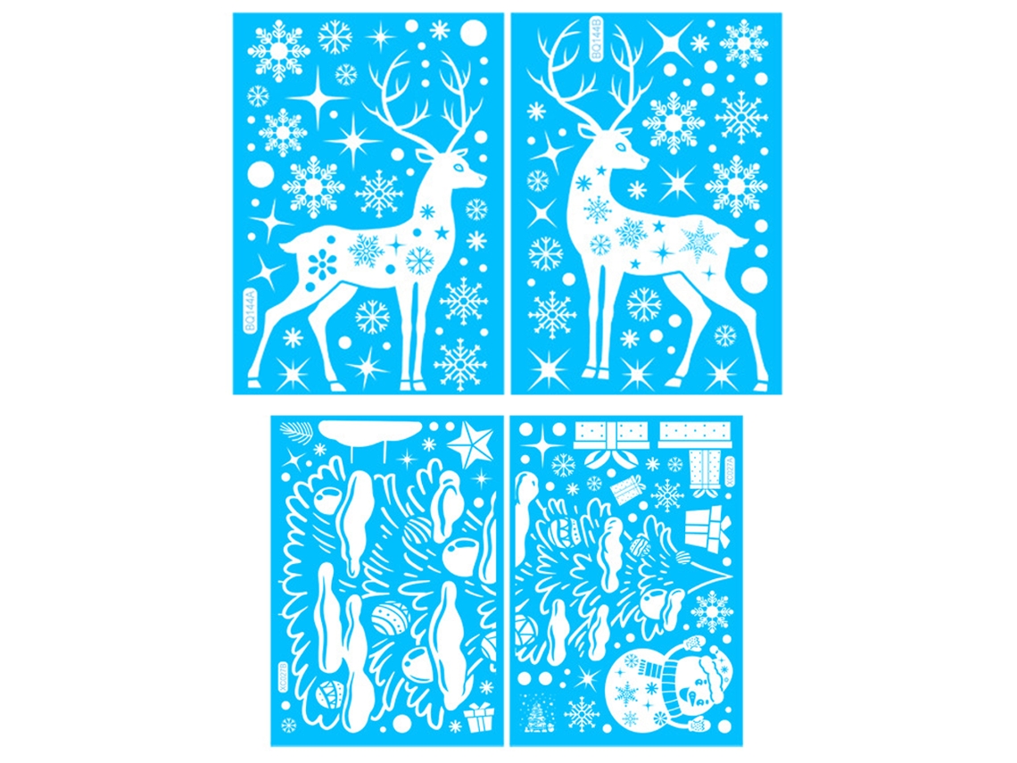 Enfeite de Natal KKVOGMLE Decalques Reutilizáveis Janelas Renas Vidro