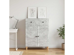 Vidaxl Buffet Cinzento Cimento 66 X 34,5 X 90 Cm Derivados De Madeira